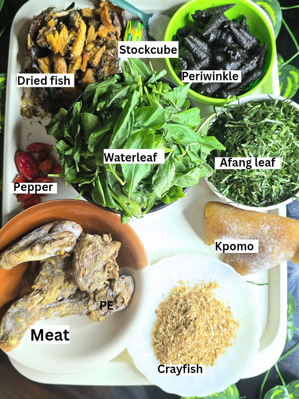 Afang Soup Ingredients 