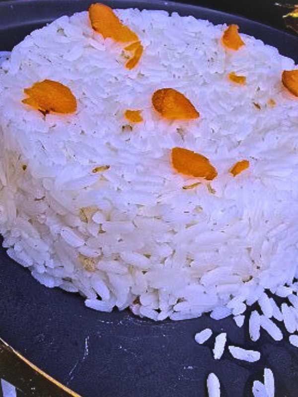 Final step in cooking local rice