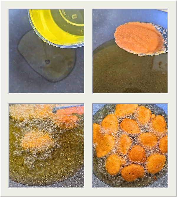Frying-Process on How to Make Akara (Bean Cake)