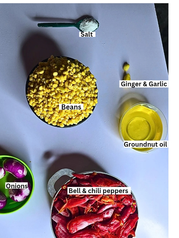 Ingredients on How to Make Akara (Bean Cake)