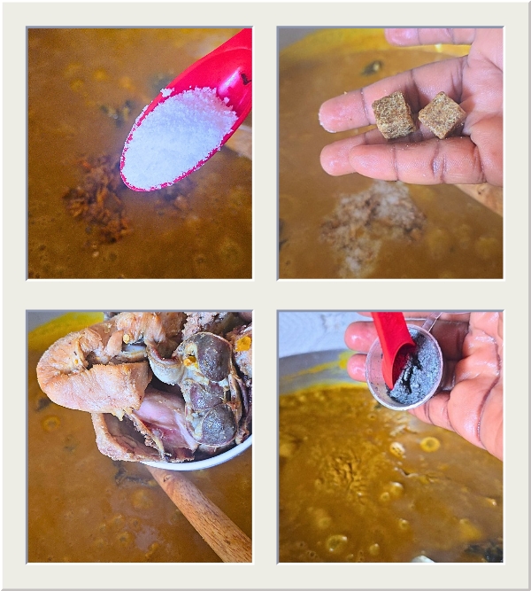 Adding of ingredients.