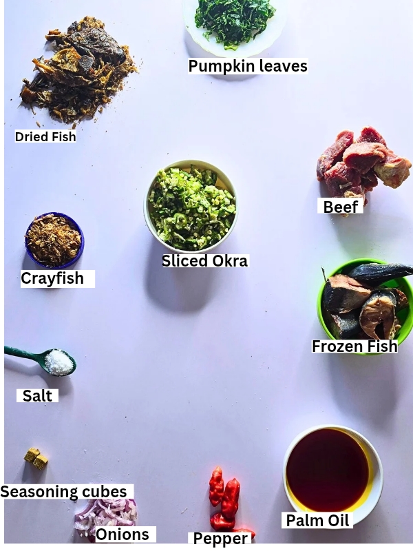 How to Cook Okra Soup Ingredients