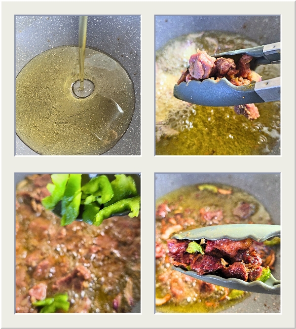 Frying of the beef
