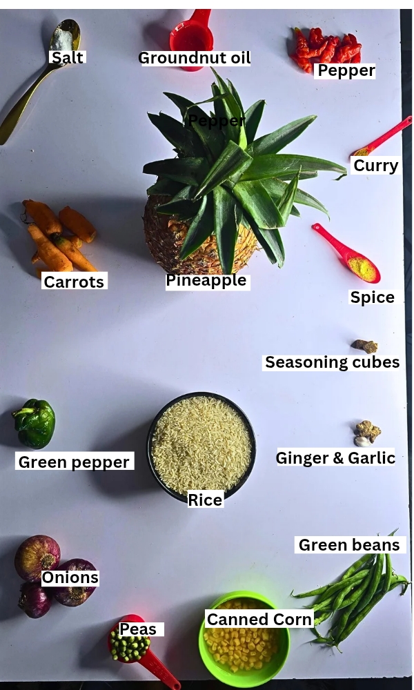 Pineapple Rice Ingredients