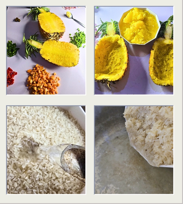 How to Prepare Pineapple Rice Process