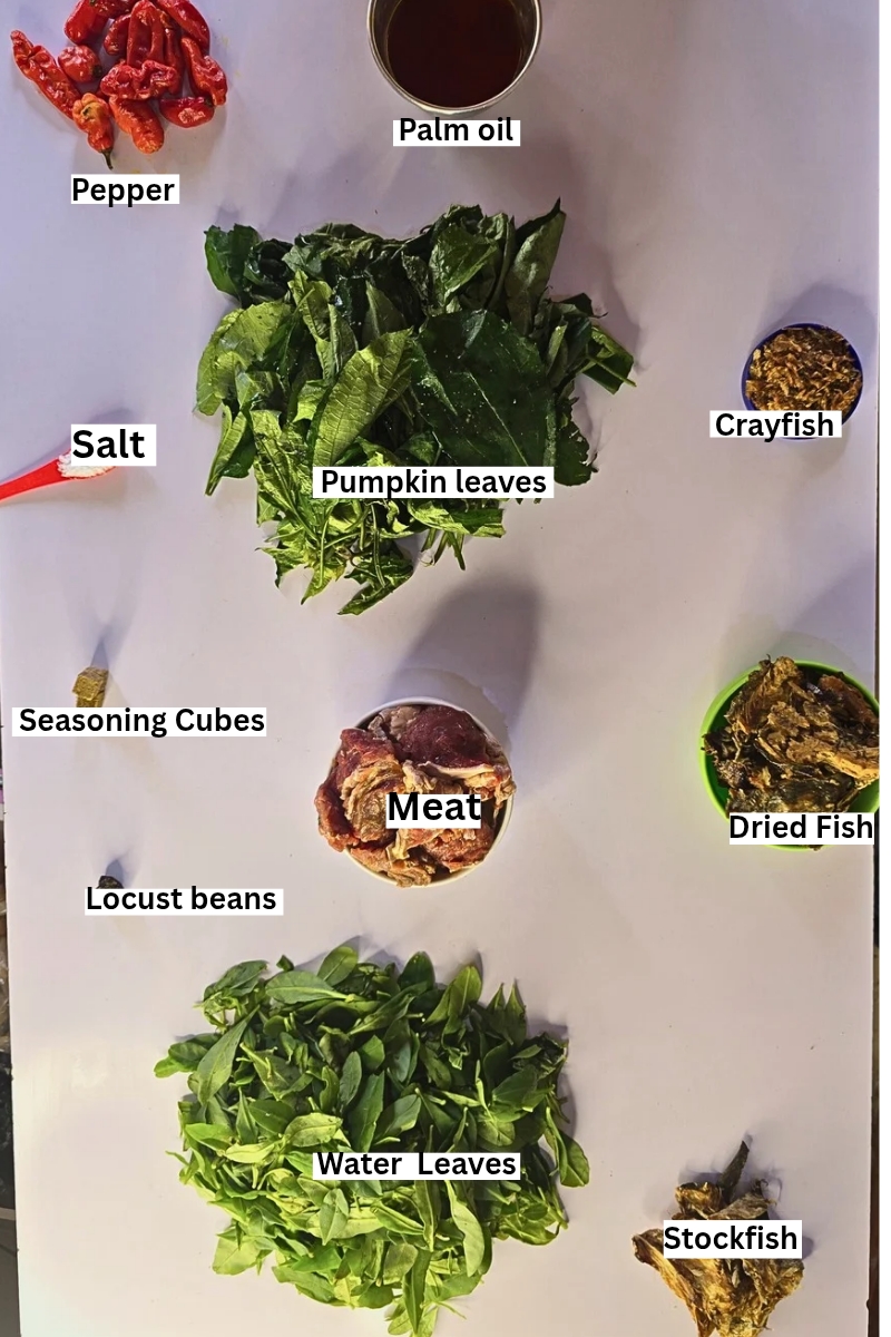 Ingredients on How to Cook Vegetable Soup
