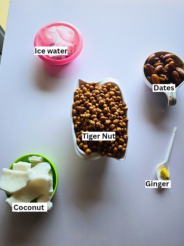 Ingredients for Tiger Nut Milk