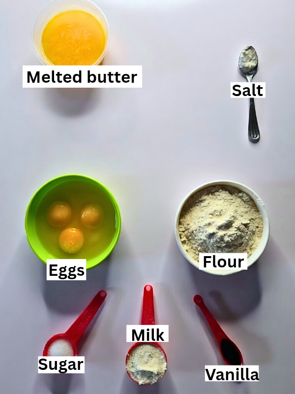 Ingredients for pancake mix