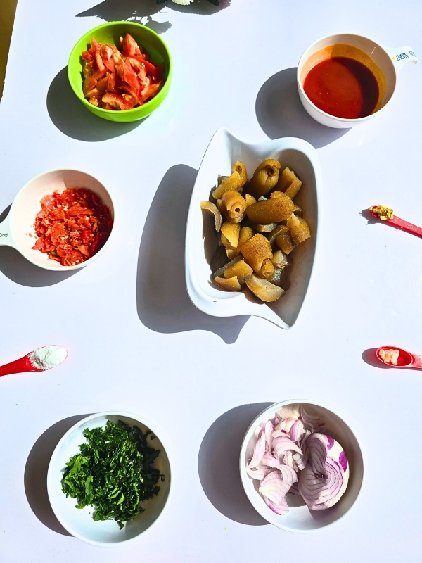 Ingredients for Peppered Kpomo