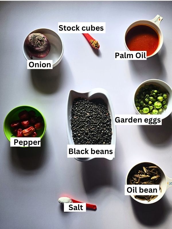 Ingredients for Nigerian Akidi Recipe