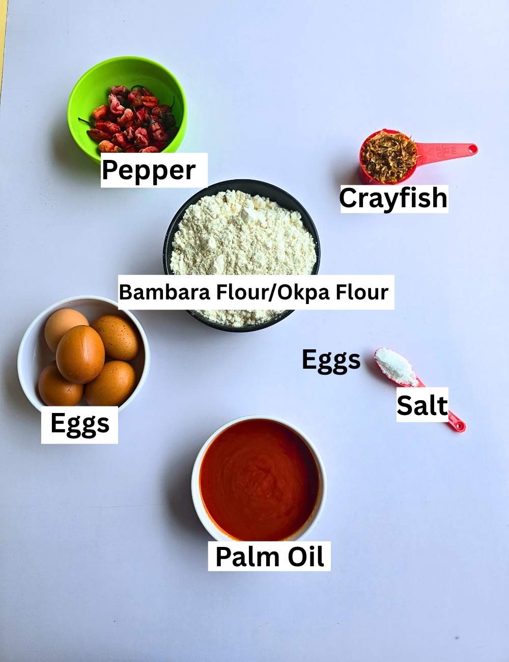 okpa flour batter with egg preparation