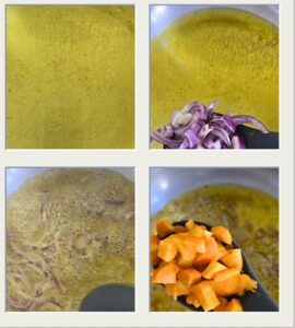 Sauté the onions, etc