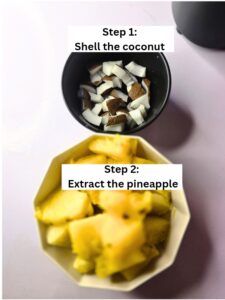 Step by step pineapple and coconut juice recipe