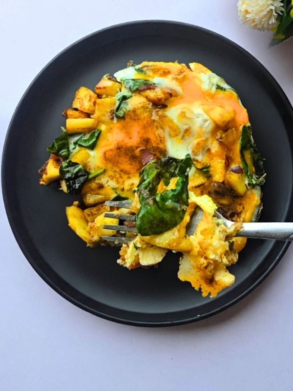Potato Eggs and Spinach Recipe