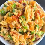 Finished egg sauce recipe in a pan, ready to serve with yam, rice, or plantain
